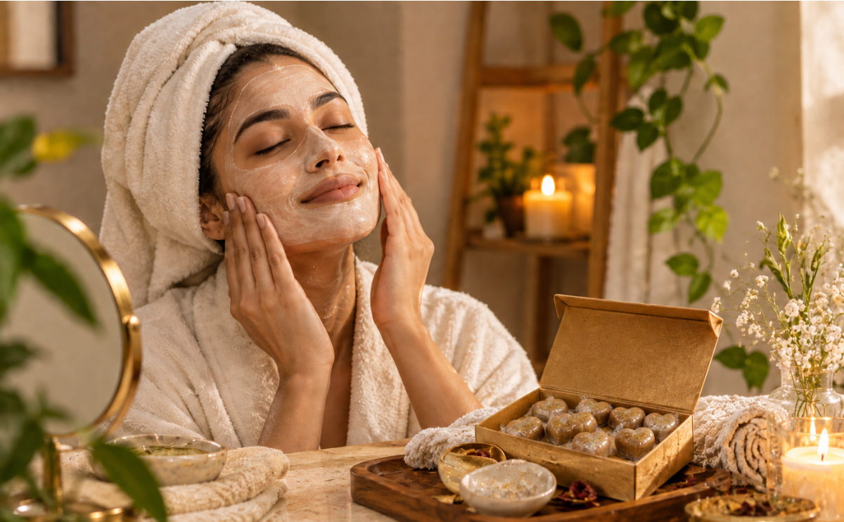 Facial At Home with Gold Facial Bombs